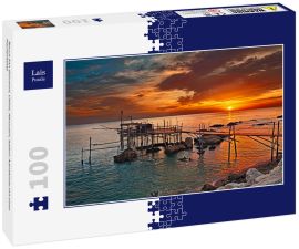Lais Puzzle - Rocca San Giovanni, Chieti, Abruzzen, Italien: Adriaküste mit einer Fischerhütte - 100 Teile