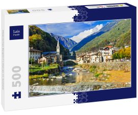 Lais Puzzle - Malerisches Bergdorf Lillianes im Aostatal - 500 Teile