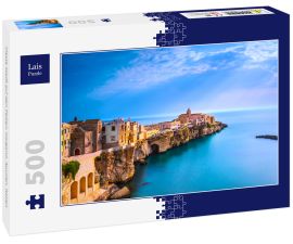 Lais Puzzle - Vieste Stadt auf den Felsen, Gargano, Apulien, Italien - 500 Teile