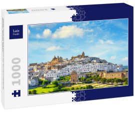 Lais Puzzle - Weiße Stadt-Skyline Ostuni bei Sonnenuntergang, Brindisi, Apulien, Italien. - 1.000 Teile