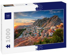 Lais Puzzle - Pietrapertoza, Italien, Stadtbild-Luftbild der mittelalterlichen Stadt während eines schönen Sonnenuntergangs - 1.000 Teile