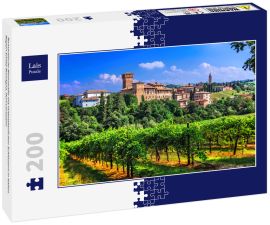 Lais Puzzle - Romantische Weinstraße mit mittelalterlichen Schlössern in Italien. Region Emilia Romagna, Dorf Levizzano - 200 Teile
