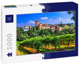 Lais Puzzle - Romantische Weinstraße mit mittelalterlichen Schlössern in Italien. Region Emilia Romagna, Dorf Levizzano - 1.000 Teile