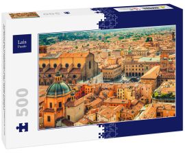 Lais Puzzle - Luftbild des Stadtbildes des Platzes Piazza Maggiore und der Kirche San Petronio in der Stadt Bologna - 500 Teile