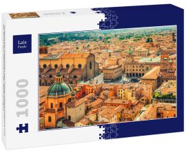 Lais Puzzle - Luftbild des Stadtbildes des Platzes Piazza Maggiore und der Kirche San Petronio in der Stadt Bologna - 1.000 Teile