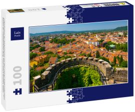 Lais Puzzle - Luftaufnahme des Stadtzentrums von Görz und der halbkreisförmigen Bastion der mittelalterlichen Burg, Friaul Julisch Venetien, Italien - 100 Teile