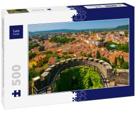 Lais Puzzle - Luftaufnahme des Stadtzentrums von Görz und der halbkreisförmigen Bastion der mittelalterlichen Burg, Friaul Julisch Venetien, Italien - 500 Teile