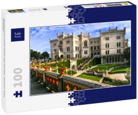 Lais Puzzle - Wunderschönes weißes Schloss über dem Meer - Miramare. Triest, Norditalien - 100 Teile