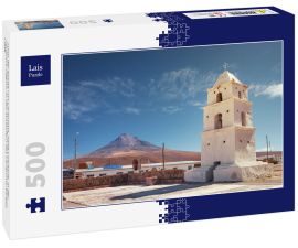Lais Puzzle - Turm der Kirche von Cariquima, nahe Colchane, in der Tarapaca-Region, in den Ausläufern des Cariquima-Berges, Chile - 500 Teile