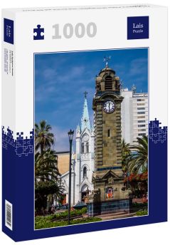 Lais Puzzle - Antofagasta, Chile: Mini Big Ben und Kirche auf der Plaza Colon. - 1.000 Teile