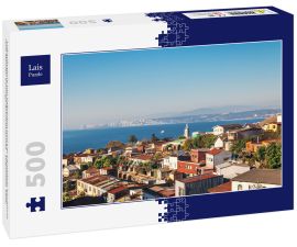 Lais Puzzle - Luftaufnahme von Valparaiso und Las Carmelitas Kirchturm vom Mirador Camogli Aussichtspunkt - Valparaiso, Chile - 500 Teile