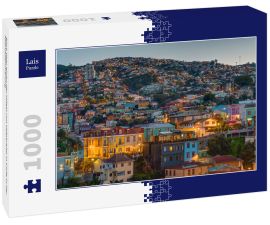 Lais Puzzle - Blick über einen der Hügel von Valparaiso in Chile in der Abenddämmerung - 1.000 Teile