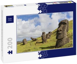 Lais Puzzle - Moai-Skulpturen in verschiedenen Fertigstellungsstadien bei Rano Raraku, dem Steinbruch für alle Moai auf der Osterinsel, Rapa Nui-Nationalpark, Osterinsel (Isla de Pascua), Chile - 200 Teile