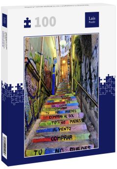 Lais Puzzle - Bunte Treppen in Valparaiso, Chile - 100 Teile
