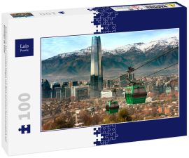 Lais Puzzle - Seilbahn in San Cristobal Hügel, mit Blick auf einen Panoramablick auf Santiago de Chile - 100 Teile