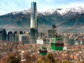 Lais Puzzle - Seilbahn in San Cristobal Hügel, mit Blick auf einen Panoramablick auf Santiago de Chile - 500 & 1.000 Teile