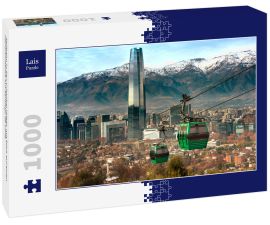 Lais Puzzle - Seilbahn in San Cristobal Hügel, mit Blick auf einen Panoramablick auf Santiago de Chile - 1.000 Teile