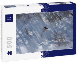 Lais Puzzle - Snowboarder fährt im Skigebiet in Nevados De Chilean, Chile in den Anden, durch das schneebedeckte Gebirgsgelände - 500 Teile