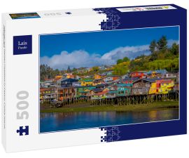 Lais Puzzle - Häuser auf Stelzen Palafitos in Castro, Chiloe Island, Patagonien - 500 Teile