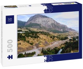 Lais Puzzle - Luftaufnahme des Cerro Mackay-Berges und des Rio Simpson-Flusses nahe Coyhaique, Aysen, Patagonien, Chile. - 500 Teile