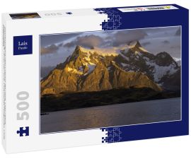 Lais Puzzle - Sonnenaufgang über Cuernos del Paine, Lago Pehoe, Nationalpark Torres del Paine, chilenisches Patagonien, Chile, Südamerika - 500 Teile