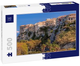 Lais Puzzle - Panorama der Kirche Santa Maria dell'Isola mit Tropea-Stadt in Kalabrien, Italien - 500 Teile