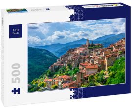 Lais Puzzle - Ansicht von Apricale in der Provinz von Imperia, Ligurien, Italien - 500 Teile