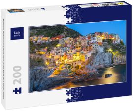 Lais Puzzle - Manarola, Dorf eins von Cinque Terre, in der Nacht in La Spezia, Italien - 200 Teile