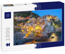 Lais Puzzle - Manarola, Dorf eins von Cinque Terre, in der Nacht in La Spezia, Italien - 1.000 Teile
