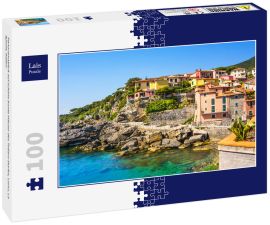 Lais Puzzle - Panoramablick auf schöne bunte Häuser des Tellaro-Dorfes, Lerici, La Spezia, Italien - 100 Teile