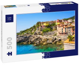 Lais Puzzle - Panoramablick auf schöne bunte Häuser des Tellaro-Dorfes, Lerici, La Spezia, Italien - 500 Teile
