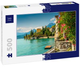 Lais Puzzle - Oleander Blumen und Villa Monastero im Hintergrund, Comer See, Varenna - 500 Teile