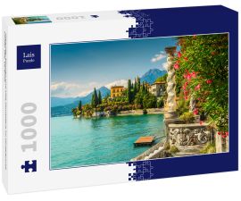 Lais Puzzle - Oleander Blumen und Villa Monastero im Hintergrund, Comer See, Varenna - 1.000 Teile
