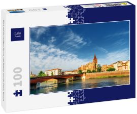 Lais Puzzle - Blick auf die Heiligen Fermo und Rustico von der Etsch, Verona - 100 Teile