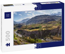 Lais Puzzle - Blick auf Terrassenfelder und den Fluss Colca im Colca Canyon im Süden Perus, im Departement Arequipa - 500 Teile