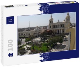Lais Puzzle - Luftaufnahme des Hauptparks in der Stadt Chiclayo - Peru - 100 Teile