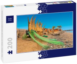 Lais Puzzle - Pimentstrand mit traditionellen Booten und Netzen, Chiclayo, Peru - 200 Teile