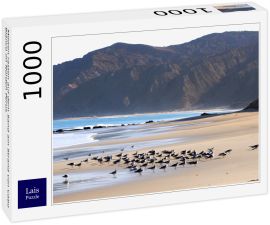 Lais Puzzle - Möwen rasten auf dem Sand am Strand von Cabo Blanco im Norden Perus - 1.000 Teile