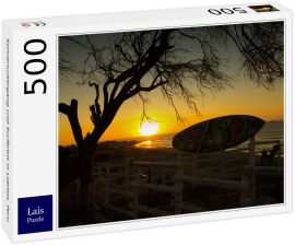 Lais Puzzle - Sonnenuntergang und Surfbrett in Lobitos, Peru - 500 Teile