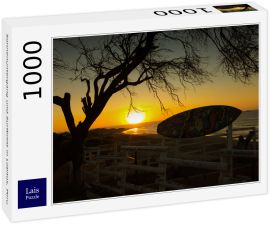 Lais Puzzle - Sonnenuntergang und Surfbrett in Lobitos, Peru - 1.000 Teile