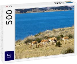 Lais Puzzle - Vikunjas auf der Insel Suasi (Titicaca-See, Peru) - 500 Teile