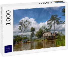 Lais Puzzle - Flöße und Häuser am Fluss Ucayali an einem sonnigen Tag, Peru - 1.000 Teile