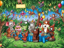 Lais Puzzle - Tierische Freunde feiern Geburtstag im Dschungel - 500 & 1.000 Teile