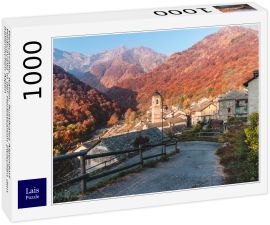 Lais Puzzle - Piedicavallo, Italien: Rustikales Alpendorf Piedicavallo in der Herbstsaison zwischen den italienischen Alpen - 1.000 Teile
