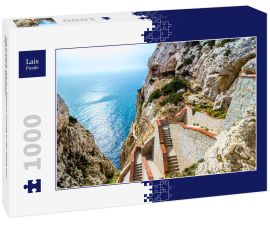 Lais Puzzle - Die Treppe, die zur Neptun-Grotte in der Nähe von Alghero auf Sardinien - 1.000 Teile