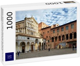 Lais Puzzle - Pistoia, Toskana, Italien, Blick auf die Piazza del Duomo, Stadtzentrum, mit der Fassade der Kirche des Doms im typisch toskanischen Stil und dem gotischen Bischofspalast  - 1.000 Teile
