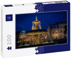 Lais Puzzle - Brunnen bei Nacht auf dem Schlossplatz in Stuttgart - 100 Teile
