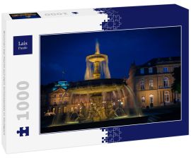 Lais Puzzle - Brunnen bei Nacht auf dem Schlossplatz in Stuttgart - 1.000 Teile