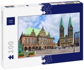 Lais Puzzle - Panoramablick auf den Bremer Marktplatz mit Rathaus und Bremer Dom, Deutschland - 100 Teile