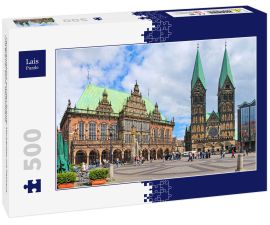 Lais Puzzle - Panoramablick auf den Bremer Marktplatz mit Rathaus und Bremer Dom, Deutschland - 500 Teile